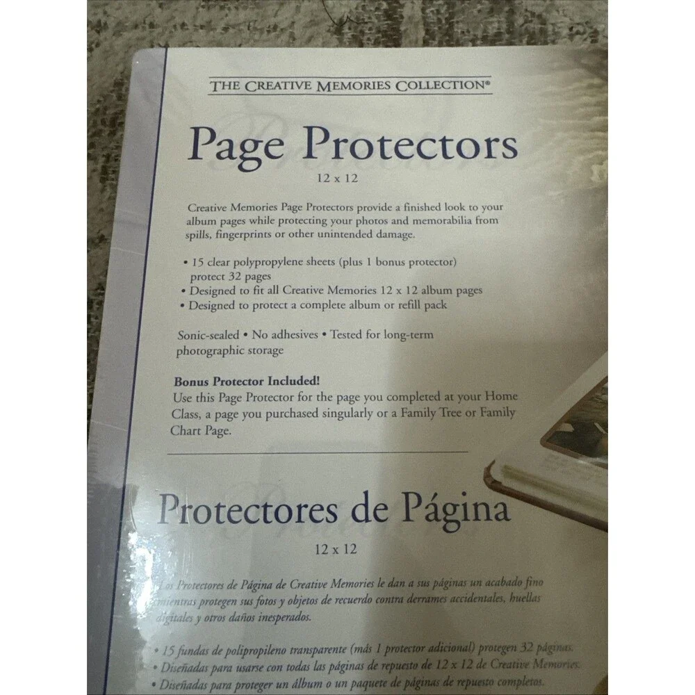 Creative Memories 12x12 Page Protectors Old Style Scrapbook New Sealed